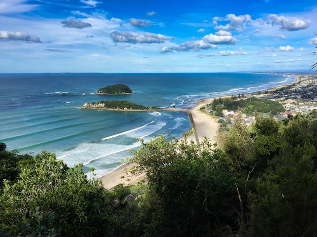 Stunning beach view in Mount Maunganui, New Zealand.